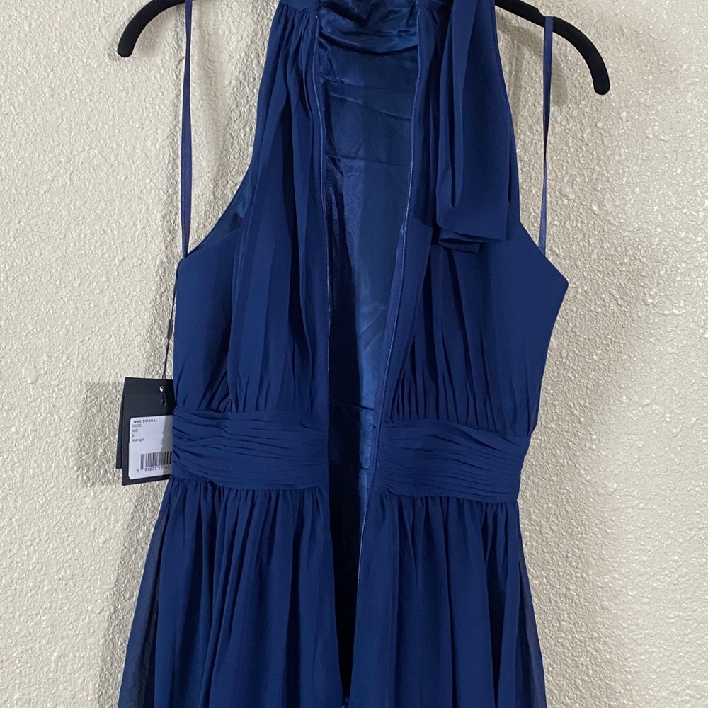 NWT Ieena for Mac Duggal Navy High Neck Chiffon Gown 55035 Size 6 - Picture 16 of 16
